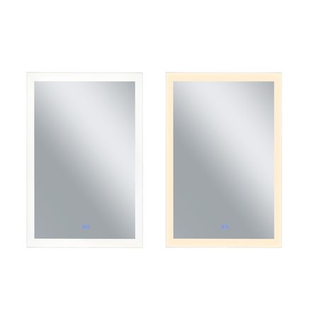 CWI LIGHTING Rectangle Matte White Led 30 In. Mirror From Our Abigail Collection 1233W30-49